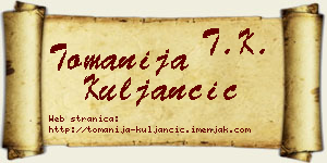 Tomanija Kuljančić vizit kartica